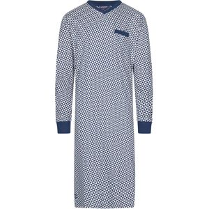 Pastunette for Men - Heren Nachthemd Victor - Wit / Blauw - Katoen - Maat XL