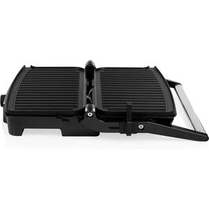 Croque Monsieur Toestel - Tosti Apparaat - Instelbare Temperatuur - Vergrendelende Clip - Tosti IJzer - Uitklapbaar Contact Grill - Kleine Tosti Apparaat Voor 2 Tosti's - Panini Grill - Antiaanbaklaag Toaster Grill - Sandwichmaker