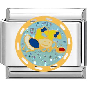 Quiges - Schakel - Bedel - 9mm - charms - Baby - Geschikt voor - Nomination- armband - Schakelarmband - italy bedels armband