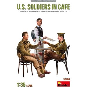 1:35 MiniArt 35406 U.S. Soldiers in Cafe Plastic Modelbouwpakket