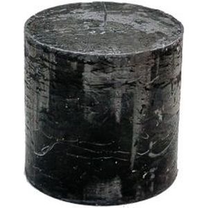 Stompkaars - zwart - 10x10cm - parafine - set van 3