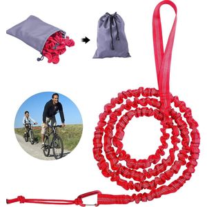 Trekband voor kinderen, 3 meter, elastisch, draagvermogen 150 kg, elastische recovery Tow Strap voor fiets, MTB of mountainbike (rood)