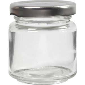 Glazen Pot - Transparante DIY Bewaarpot - Geschikt Voor Decoratie, Hobby en Keukengebruik - Hoogte 6,5 cm - Diameter 5,7 cm - Inhoud 100 ml - Set van 12