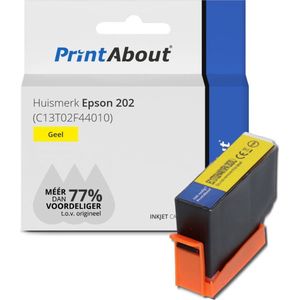 PrintAbout huismerk Inktcartridge 202 (C13T02F44010) Geel geschikt voor Epson