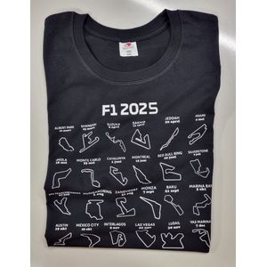 T-shirt - Formule 1 kalender 2025 - F1 - Verstappen - maat L