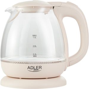 Adler Glazen1.0L waterkoker ADLER AD-1283C - Waterkoker - Bruin