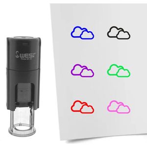 CombiCraft Stempel bewolkt 10mm rond roze inkt - per 1 stuk
