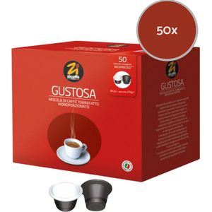 Zicaffè Gustosa 50x Nespresso capsules - Compatibel koffiecups, beste Siciliaanse koffie - Italiaanse ristretto, espresso, cappuccino - Voor koffieliefhebber - Werkt met Nespresso Inissia, Citiz, Essenza, Pixie koffiezetapparaten enz.