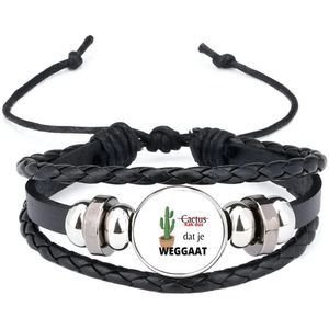 Akyol - kak dus dat je weg gaat armband zwart - Quotes - iemand die ontslag neemt - cactus - collega's - werknemers - verjaardagscadeau - verjaardag - cadeau - afscheidscadeau - geschenk - leuke cadeau - kado - gift