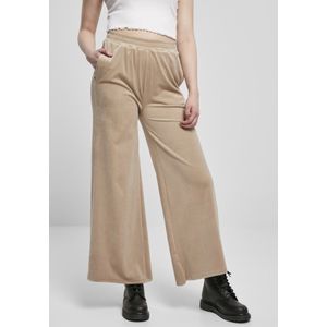 Urban Classics - High Waist Straight Velvet Dames joggingbroek - 5XL - Beige