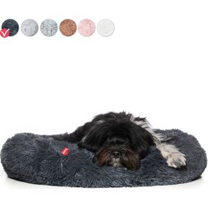 Snoozle Donut Hondenmand - Zacht en Luxe Hondenkussen - Wasbaar - Fluffy - Hondenmanden - 70cm - Grijs