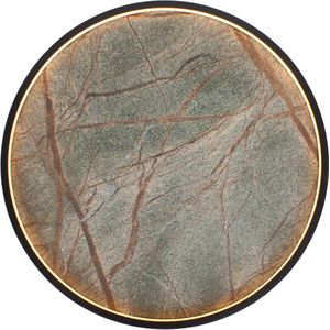 Plafondlamp van leisteen Stone Ø 61 cm | leisteen groen | Wandlamp leisteen / plafondlamp | direct en indirect licht | 60 Watt / 560 lumen / 2700 Kelvin | Warm wit | natuursteen / Ø 61 cm | Diepte 6 cm | Decoratief en functioneel