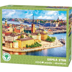 Mr. Broccoli Puzzel 1000 Stukjes Volwassenen - Gamla Stan - Legpuzzel Stockholm Zweden - FSC® - Steden Collectie - 68 x 48 cm