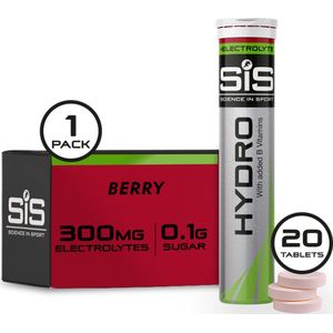 Science in Sport - SIS Go Hydro Bruistabletten - 300mg Elektrolyten - Berry Smaak - 20 Tabletten