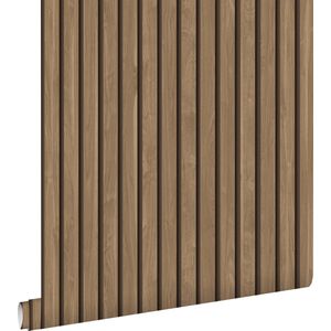ESTAhome behang houten wandpanelen 3d lichtbruin - 53 cm x 10.05 m - 139608
