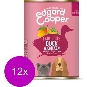 Edgard & Cooper Eend & Kip Blik - Voor Puppy's - Hondenvoer - 12 x 400 g
