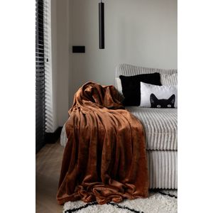 Zachtbeddengoed.nl - Heerlijk Zacht - Fleece Deken - Plaids - 150x200 cm - 300 gsm - Roestbruin - Fleece plaid - Mooie Kwaliteit- Plaid
