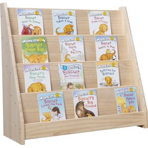 100% Massief Houten Montessori Boekenkast B80×H80×D33 - Hout Kinderboekenkast - Boekenkast voor kinderen - Kinderboekenrek - Kinderboekenplank - Children's Bookcase - Kinderkamerkast - Bibliotheek School - Bibliotheekkoffer - Opbergmeubel Kinderen