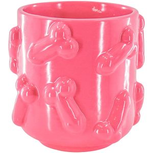 Housevitamin - Planten Pot - Fluor Roze - Keramiek - Waterdicht - 600 ml