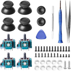 Hall Effect sticks vervanging voor PS5-controller - 3D-analoge sensor joystick-module met duimdoppen thumbstick reparatiekit - compatibel met PS5 - set van 4