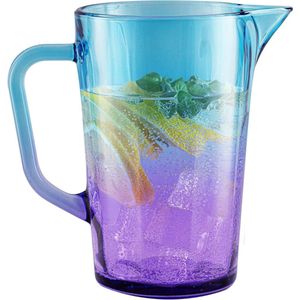 Gigi Dreamy Sunset Waterkaraf, glas, 1 liter, met handige handgreep, kleurrijke waterkan, 19 cm, glazen kan, blauw, paars, glazen karaf, glazen karaf, 1 liter, kleurrijk