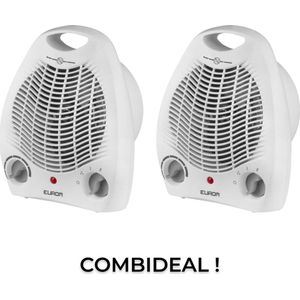 Eurom - Ventilatorkachel - VK2002 - Wit - 1000 tot 2000Watt - COMBIDEAL - 2 STUK(S) - kachel - snelverwarmer - electric heater