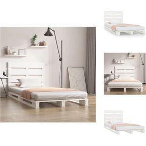 vidaXL Bed Grenenhout - Klassiek design - 200x100x80cm - Wit - Bed