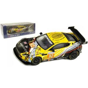 Aston Martin Vantage GT2 JMW Motorsport #92 LM 2010 (Geel/Zwart) (10cm) 1/43 Spark - Modelauto - Schaalmodel - Model auto - Miniatuurautos - Miniatuur auto