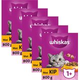 Whiskas Droogvoer 1+ Kattenbrokken - Adult - Kip - doos 5 x 800g