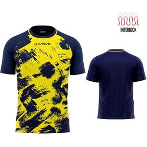 Givova Art T-shirt Met Korte Mouwen Geel,Blauw M Man