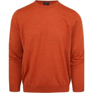 OLYMP - Trui O-Hals Wol Oranje - Heren - Maat S - Modern-fit