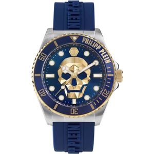 Philipp Plein The $Kull Diver PWOAA0222 Horloge - Siliconen - Blauw - Ø 44 mm