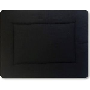 Boxkleed 75x95cm zwart wafelstof - Kl4vertje babyproducten