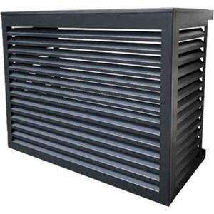 Alixo - Airco Omkasting Buitenunit - Warmtepomp Omkasting - ExtraLarge 135x81x121cm - Gelakt Aluminium - Geluidsdempende werking