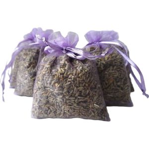 Bonheur de Provence© - Lavendel geurzakjes met Biologische lavendel - 5 x 12 gram heerlijk geurende zakjes - lavendelkleur - lila - cadeau - geurzakjes kledingkast