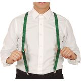 Boland party Carnaval verkleed bretels - pailletten groen - heren/dames - verkleedkleding accessoires