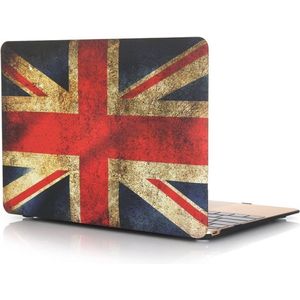 Macbook 12 inch case van By Qubix - Retro UK flag - Macbook hoes Alleen geschikt voor Macbook 12 inch (model nummer: A1534, zie onderzijde laptop) - Eenvoudig te bevestigen macbook cover!