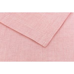 Luxe linnenlook katoen laken licht roze - 160x290 (eenpersoons) - zacht en ademend - fijn geweven - stijlvolle uitstraling - te gebruiken als onderlaken en bovenlaken