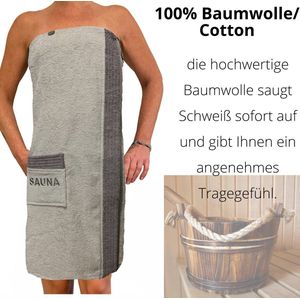 JEMIDI Dames Sauna Terry Kilt Sarong M-XXL Antraciet 100% Katoen Sauna Kilt Sarong Sauna Handdoek - Antraciet