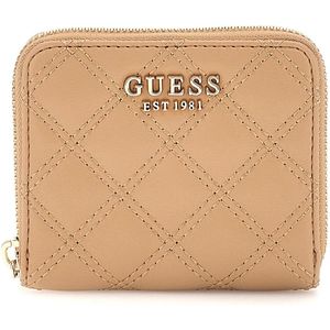 GUESS Portemonnee Giully Zip Around Wallet Beige Lichtbruin