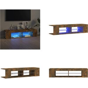 vidaXL Tv-meubel LED-verlichting 135x39x30 cm gerookt eikenkleurig - Tv-kast - Tv-kasten - Tv-meubel - Tv-meubel Met LED-verlichting