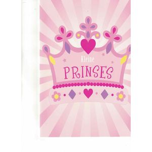 wenskaart - XL wenskaart - Kleine prinses - gefeliciteerd meisje - roze verjaardagskaart - verjaardagskaart met stickers - grote verjaardagskaart kind