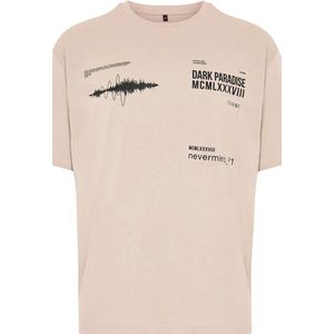 Trendyol TMNSS20TS1097 Volwassenen Mannen T-shirt Single pack - Poeder - XS
