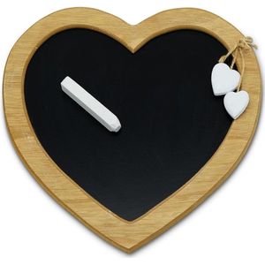Stijlvol schoolbord met krijt als hart in vintage stijl - decoratief bord liefde om op te hangen - decoratief krijtbord in landelijke stijl - leisteen bord afmeting 31 x 28 cm