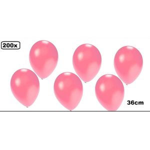 200x Kwaliteitsballon metallic pink 36cm