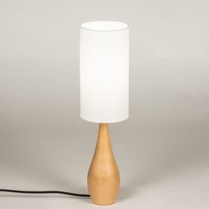 Lumidora Tafellamp 31429 - E27 - Wit - Hout - Naturel - ⌀ 13 cm