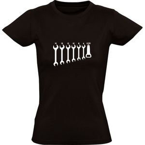 Flesopener Gereedschap Dames T-shirt | Bier | Monteur | Steeksleutel | Bout | Bouten | Klusjesman | Bouw | Bouwvakker | Shirt