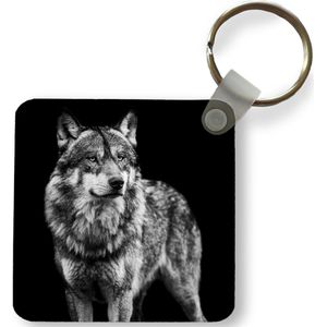 Sleutelhanger - Uitdeelcadeautjes - Wolf - Dieren - Wild - Zwart - Wit - Plastic