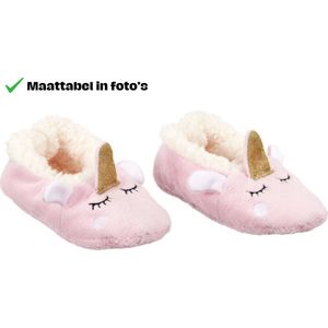 Sloffen voor meisjes - Maat 24/25 - Unicorn / Eenhoorn - Pantoffels kinderen - Dierensloffen - Dierenpantoffel - Kinderpantoffel