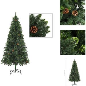 vidaXL Kunstkerstboom - Levensecht - 180 cm - Groen - PVC en ijzer - 720 puntige uiteinden - Decoratieve kerstboom